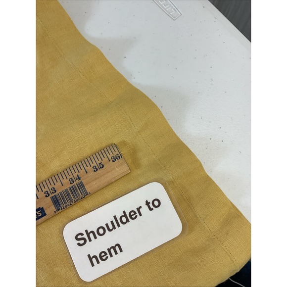 J Jill Love Linen Yellow Shirt Dress Sz L Casual Travel Beach Summer Cruise - Picture 7 of 8